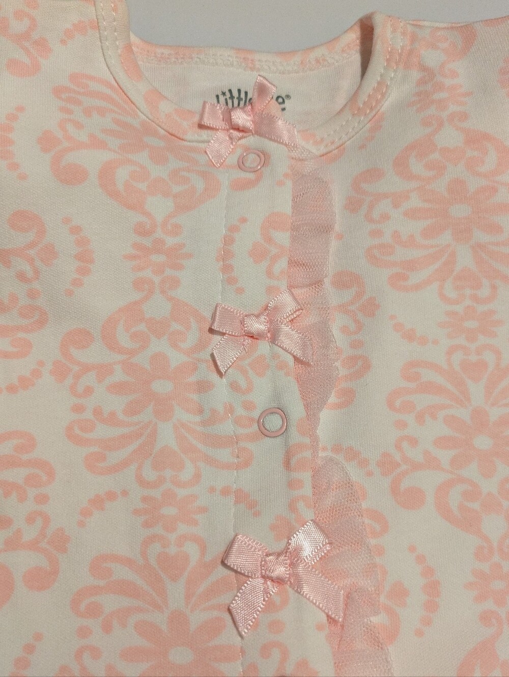Little Me Sleep & Play Pajama - Pink Bows
